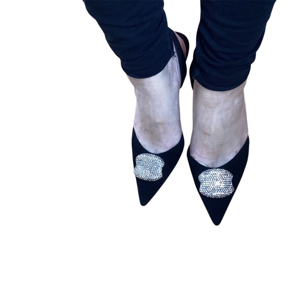 Massimo Dutti Studio suede heels shoes with bling 37 - Picture 10 of 14